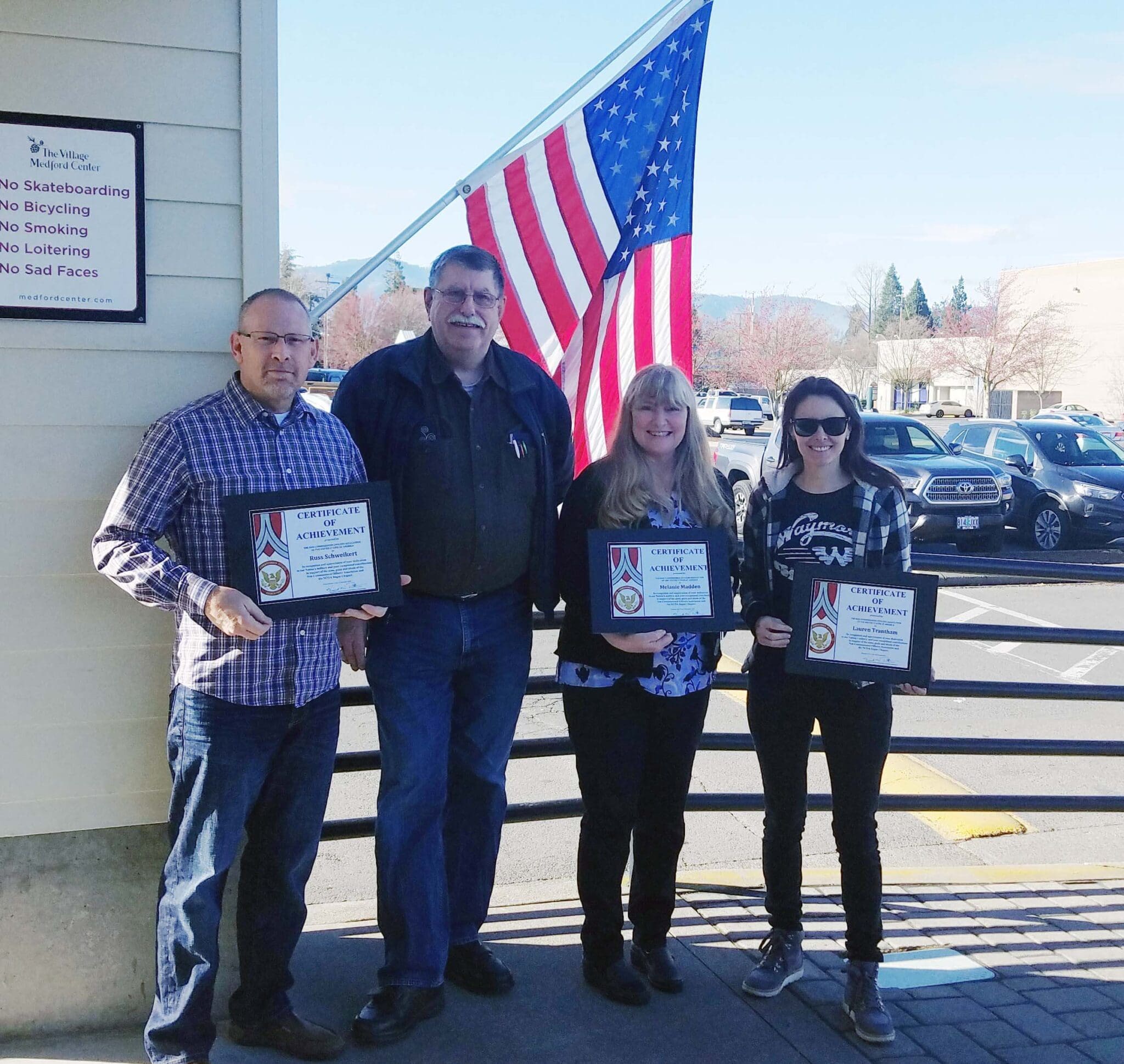Russ, Melanie & Lauren receiving NCOA awards from Terry - edit