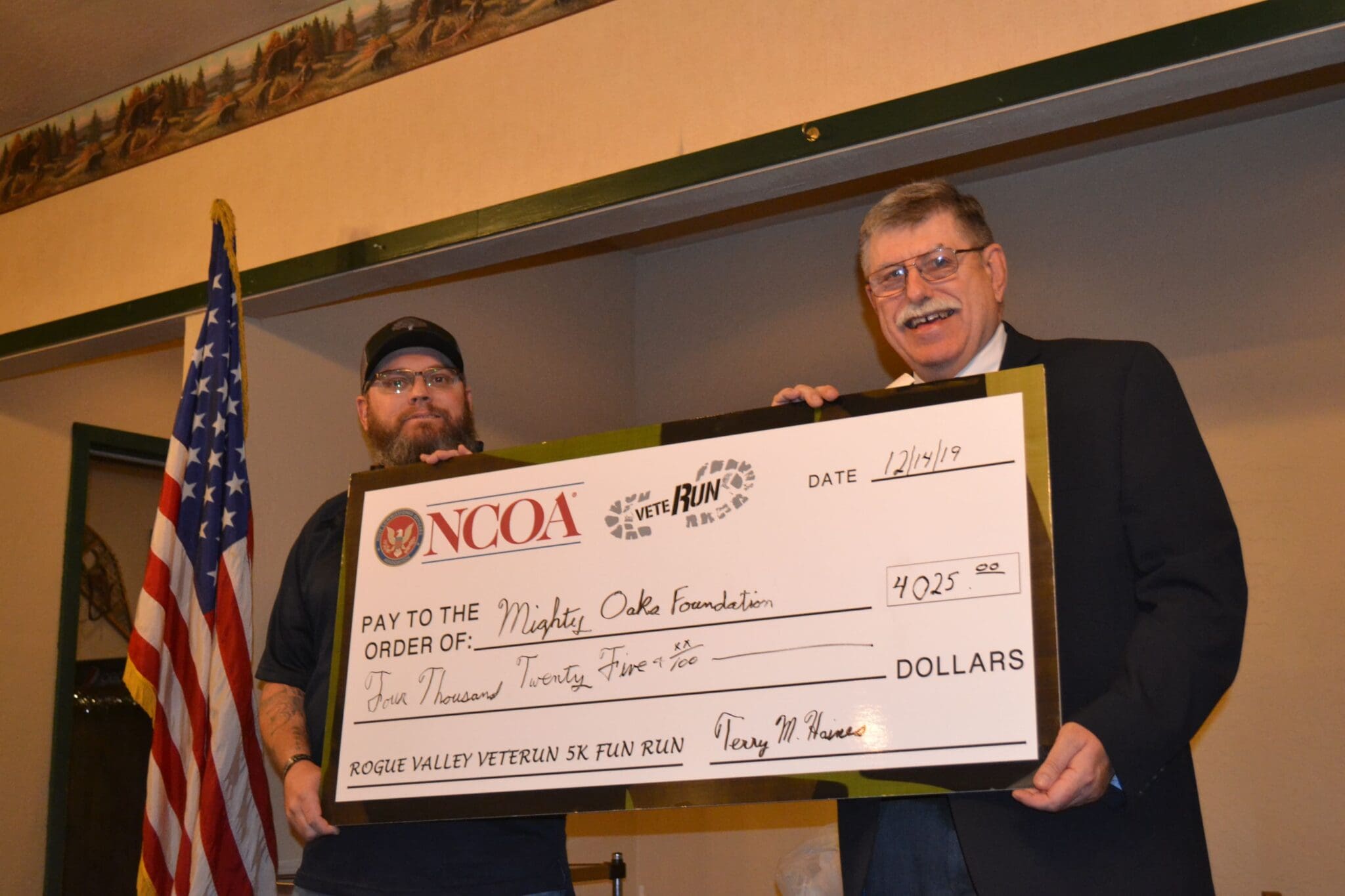 Donation to Mighty Oaks