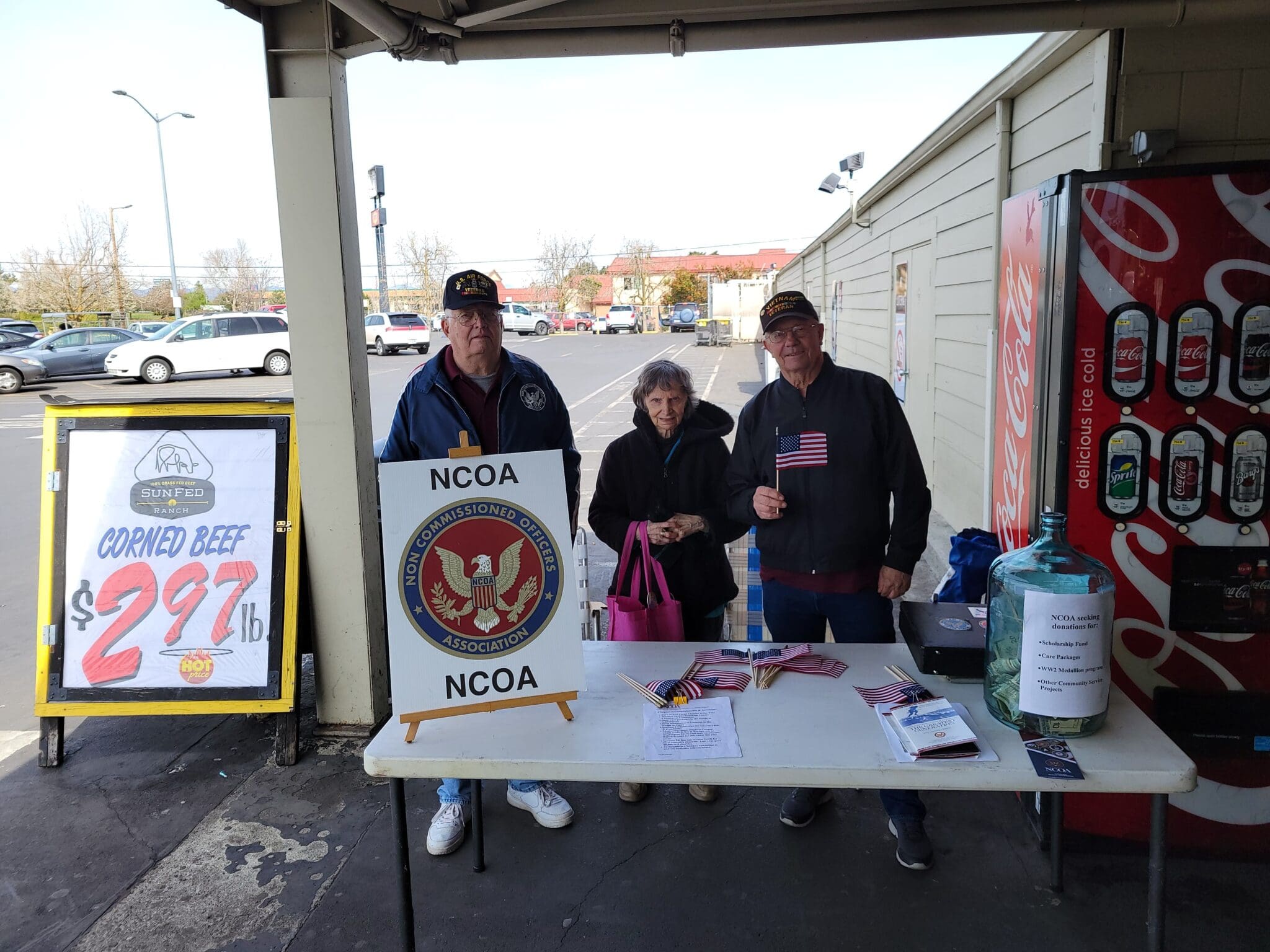 Bud Cordes, Florence Blake & Ken Wilson at a recent fund raising event at Food 4 Less
