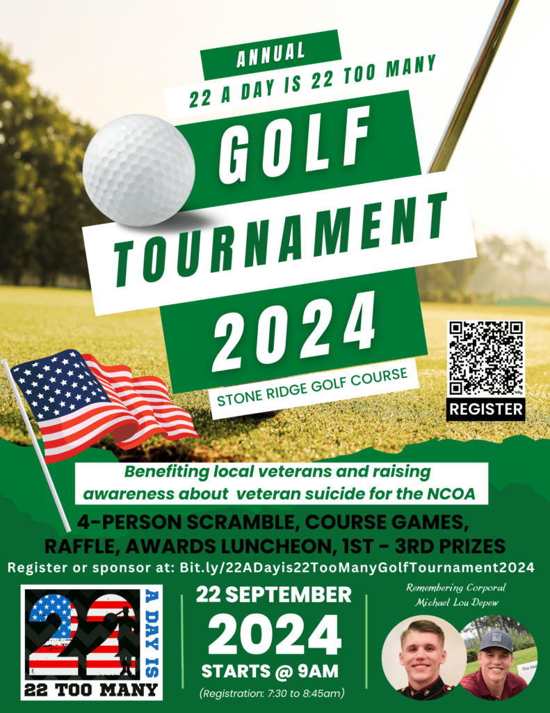 22 A Day is 22 Too Many Golf Tournament 2024 Flyer