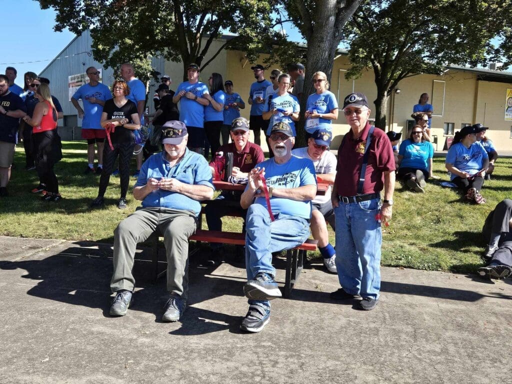 VeteRun 2024 L-R Dale Peters, Ron Kohl, Terry Haines, Keith Wittnebel, Dan Houghton